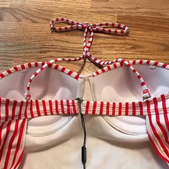 ❤️NWT Zaful Red & White Striped Medium Swimsuit❤️ - Picture 11 of 16
